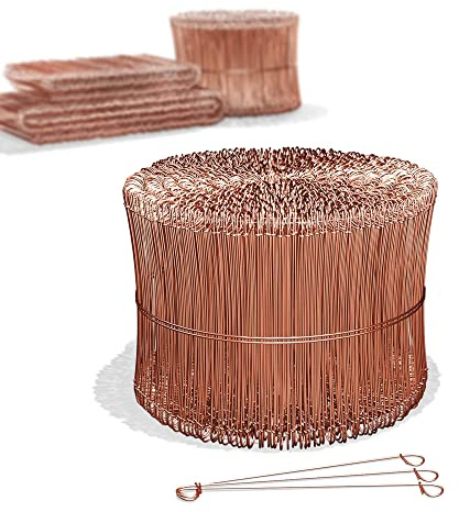 Heimfleiss® Rödeldraht Betongbindningstråd 1,0 x 100-160 mm (1000 st.) - kopparpläterad bindningstråd i 250, 500 & 1000 buntar - ögontråd Borrtråd för borrning & Rödelzange - trådpåsefästen