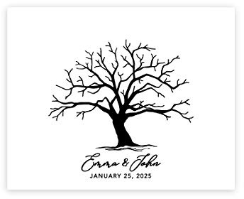 Andaz Press Custom Large Wedding Canvas Guestbook Alternative, 16 x 20 Inches, Tree Thumbprint White Background, Horizontal Personalized Sign Our Canvas, Welcome Sign for Wedding, Baby Shower