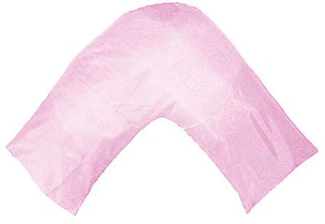 Gyulin Seidig weicher Satin-Umschlag-Stil, V-förmig/Tri/Bumerang-Kissenbezug, Kissenbezug, Kissenschutz für orthopädische/Schwangerschafts-/Stillkissen, nur Bezug, ohne Füllung, Rosa