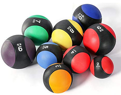 Hua Medizinbälle Medizinball Aus Vollgummi, Heimfitness Multifunktionaler Kern Krafttraining Schwerkraftball, Fall- Und rutschfest, 1kg, 2kg, 3kg, 4kg, 5kg, 6kg, 7 Kg, 8 Kg, 9 Kg, 10 Kg