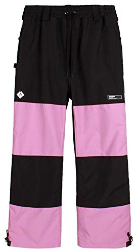 Caige Damen- und Männer Schneehosen wasserdichte Nähte Farbe Skihose,Rosa,M