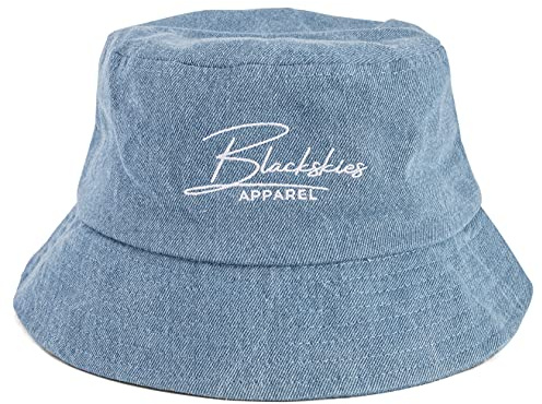 Blackskies® EOS Bucket Hat | Damen Herren Jeans Sonnenhut | Fischerhut aus Denimstoff Sommer Sommerhut für Urlaub Cap - Basecap Männer Frauen Unisex Streetwear Outdoor Freizeit