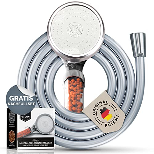 Prisma Duschkopf mit 160cm PVC-Schlauch Made in Germany Wassersparender Duschkopf mit Schlauch Handbrause mit Brauseschlauch