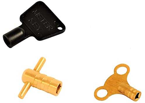 A1SONIC® 3 Radiator Key - Radiator Bleed Key - Radiator Bleed Valve Key - Triangle Meter Box Key UK - 3 Pack