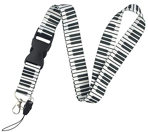 hansum Cordón para el cuello, cordón personalizado con hebilla de seguridad para titulares de documentos de identidad, llaves, permisos de trabajo, teléfonos móviles (Color : Piano, Size : 51.5cm)