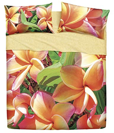 Bassetti Bettwäsche-Set für Einzelbett mit Bettlaken, Linie Natur, 100 % Baumwolle, hergestellt in Italien (Frangipane)