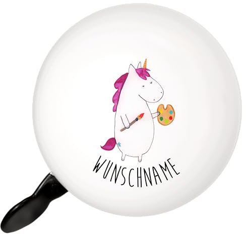 Mr. & Mrs. Panda Personalisierte Fahrradklingel Einhorn Künstler - Geschenke, Welt, Zeichnen, Geschenk, Selbst Gestalten, Für Mädchen Mit Namen, Einhörner, Initialen, Farbe, Unicorn