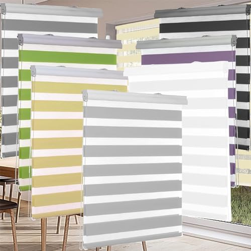 Thermorollo Verdunkelungsrollo 40 x 300 cm Sonnenschutz zu 100% Verdunkelung Seitenzugrollo Doppelrollo Thermorollo inkl. Montagematerial, für Fenster & Tür, Dunkelgrau