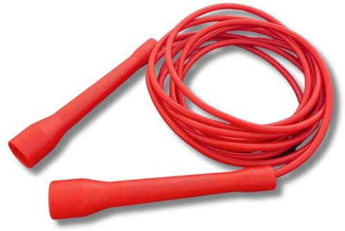 Elevate Rope Springseil für Crossfit & Fitness - Sport Springseil - Verstellbares Springseil - Erwachsene und Kinder - Speed Seil - Zustand & Kraft - Innen & Außen - Fitness Springseil (Rot/Rot)