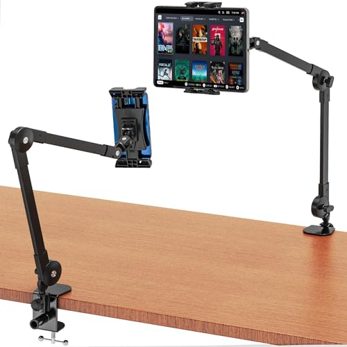 Karoten 360° Schwenkbare Tablet Halterung für Tisch mit Stabilen Metallarmen für 4.7-12.9 Zoll iPad und Tablets