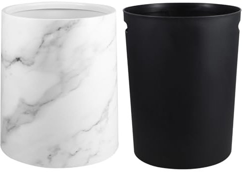 Luxshiny Kleiner Mülleimer Mit Marmor-design Für Badezimmer Küche Und Büro Eleganter Abfallbehälter Rund Ohne Deckel Stabil Und Langlebig Für Küchenabfälle