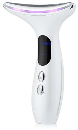 Face Massager，Anti-Wrinkle Face Device，Portable Skin Tightening Beauty Toning Device with 45 ±5°C Heat and 4 Massage Modes for SkinTightening & Neck Lifting EMS Massage Face Toning Firming for (White)