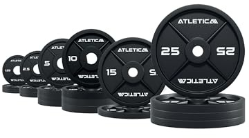 ATLETICA Iron Plates Set, 205 kg, 50 mm | 4 x 1,25 kg, 4 x 2,5 kg, 4 x 5 kg, 4 x 10 kg, 2 x 15 kg, 4 x 25 kg