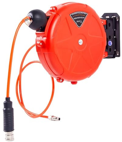 perfk Avvolgitubo retrattile chiuso compatto con tubo da 10 m a retrazione riavvolgimento automatico per irrigazione esterna del garage del giardino