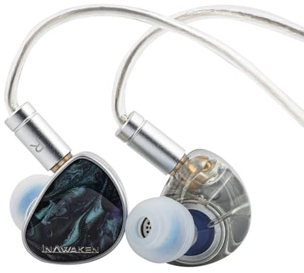 Linsoul INAWAKEN DAWN Ms In-Ear Monitor, IEM con driver dinamico da 11,2 mm, cuffie da gioco cablate con cavo staccabile schermato OFC per musicisti audiofili