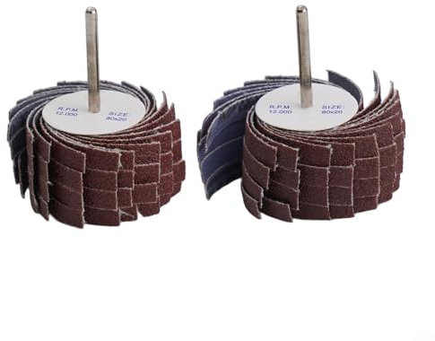 Schleifscheiben-Set mit 3 mm Schaft, inkl. zwei Stück, geeignet für Holz, Kunststoff, Metall-Finish (Körnung 120)
