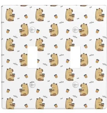 Placca di copertura per interruttore della luce a levetta, 2 piastre da parete di dimensioni standard 11,4 x 11,4 cm, piastra di copertura decorativa per interruttore a doppia luce, copertura per