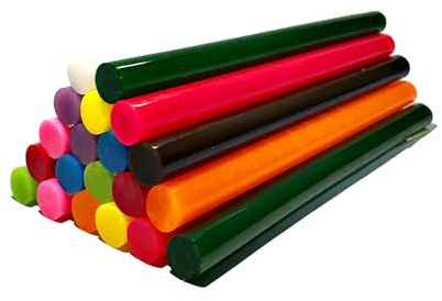 Tilswall Heißklebesticks 7mm, Farbige Klebestifte für Heißkleber 20Pcs, Heissklebepistole klebesticks, Mini-heißklebepistole Sticks, für DIY, Kunst, Handwerk, 11 Farben Glue Sticks