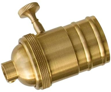 Portalámparas retro de bronce E27 con interruptor. Ideal para dar un toque clásico y elegante a tu espacio, combinando un diseño nostálgico con funcionalidad moderna.