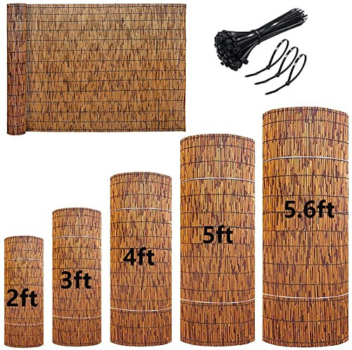 Handgewebter natürlicher Sichtschutzzaun für Garten, 1 x 7,9 m, Bambus, aufrollbar, Sonnenschutz und wasserdicht, erhältlich in 6,5 cm Höhe