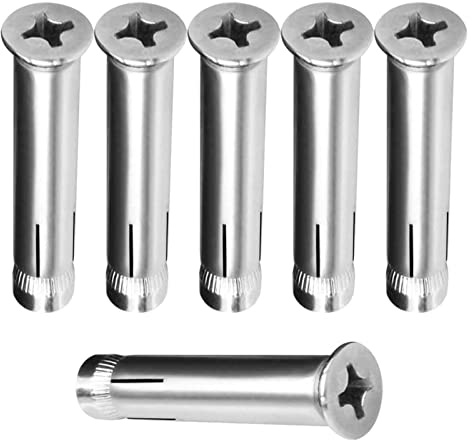 CPCPC Schrauben, Expansionsschraubenbolzen, Ankerbolzen, Starke Bolzen – Kreuzkopf-Expansionsbolzen aus Edelstahl 304, Silber, M8(M8*80)