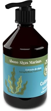 CULTIVERS Abono Algas Marinas 500 ml 100% Natural. Estimulador De Raíces, Potenciador de Cultivos y Recuperador Ante Estrés, Con Fácil Aplicación. Fertilizante de Ascophyllum nodosum.