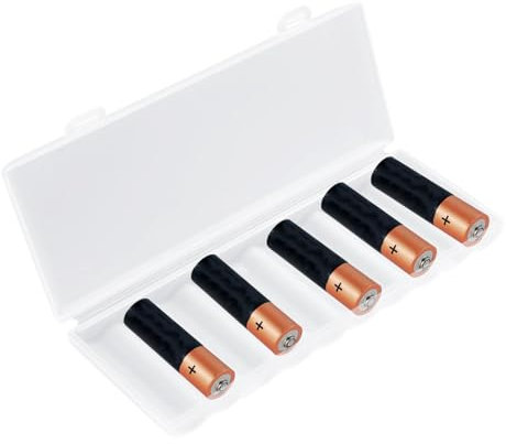 Caja de almacenamiento de pilas AA de polipropileno translúcido, 5. Caja de almacenamiento de pilas AA-AA. Caja de protección para pilas AA