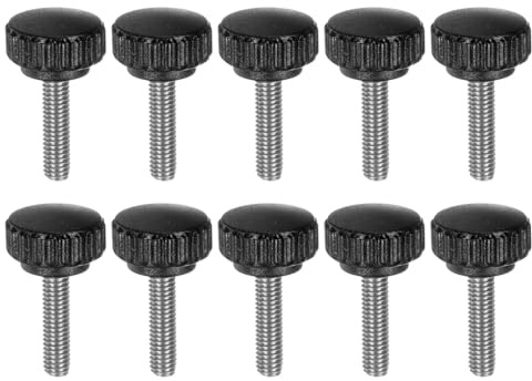 QUARKZMAN 10 Stück Rändelschraube M6 x 25mm Flügelschrauben mit Gewinde, Rundkopf Glitzer Klemmschrauben Befestigungsschraube Klemmknöpfe Drehknopf für Möbel Modellbau Maschinen Geräte