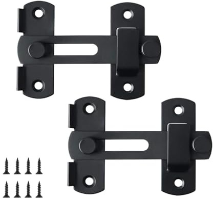 Bebochoi 2 Pièces Loquet Coulissant, Loquet de Porte En Acier Inoxydable, Boulon de Verrouillage de Boucle avec Vis, pour Portes, Placard, Fenêtres, Portes de Jardin