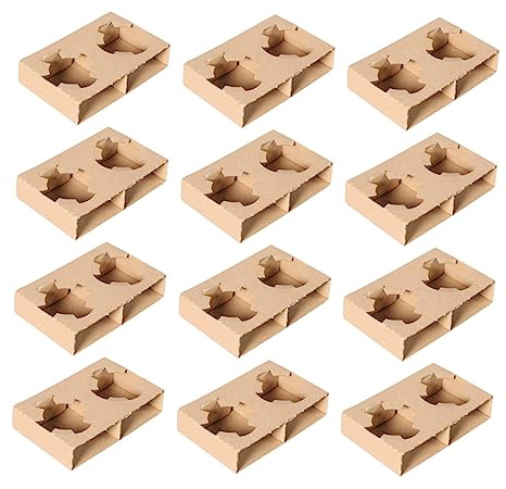 VERDANVERSE 50piezas Portavasos De Papel Corrugado Soporte Para Vasos Para Llevar Transportador Resistente Para Bebidas Para Cafeterías y Comida Para Llevar