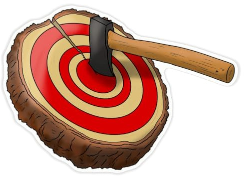 Azeeda 'Axe Throwing Target' White Premium Vinyl Decal Sticker – Waterproof, Durable & Easy to Apply - for Car Bumpers, Windows, Bins & More - XL (460mm) (DW00083243)