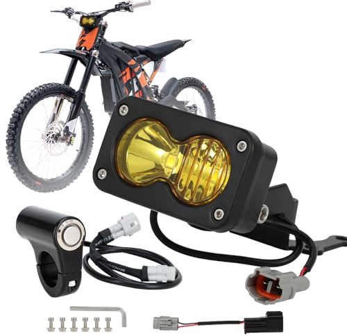 Motorbike Yellow Headlight with Switch for Surron Light Bee X/S E-Bike | With Switch Light Control at Your Fingertips-Save Battery,High Transmittance Headlamp for Light Rainy＆Nighttime＆Foggy Weather