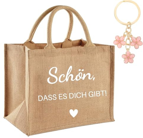 Geschenke für Frauen Freundin Schön Dass es Dich Gibt Geschenk Tasche | Geburtstagsgeschenk Tasche Schlüsselanhänger für Damen Beste Freundin Geschenke zum Geburtstag Hochzeitstag Weihnachten