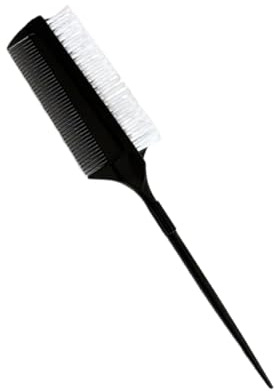 Generic Spazzola lisciante, pettine a coda, pettine per evidenziare le code di cavallo, spazzola per cotonare, tingere e acconciare i capelli, Nero