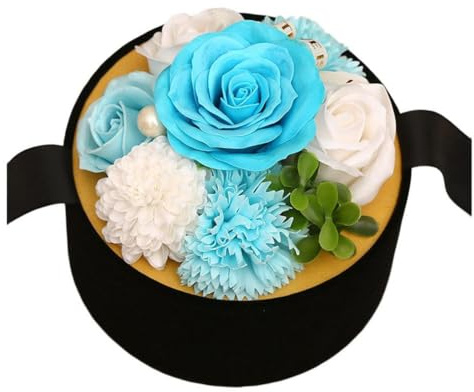 FUANA Ramo de flores de jabón en una caja de regalo, aroma de rosa de jabón hecho a mano y decoración