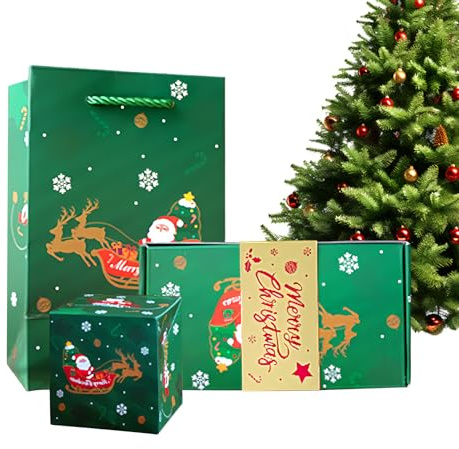 Zusammenklappbare Hüpfbox Weihnachten – Pop-Up-Überraschungsbox, wiederverwendbarer Geschenkbehälter, kreative Feiertags-Geldbox | Aufregende Auswahl an Geschenkartikeln, origineller Bargeldhalter für