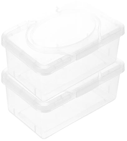 POPETPOP 2piezas Caja para Toallitas Húmedas De Transparente De Contenedor para Toallitas Húmedas Tapa para Baño Cocina y Coche