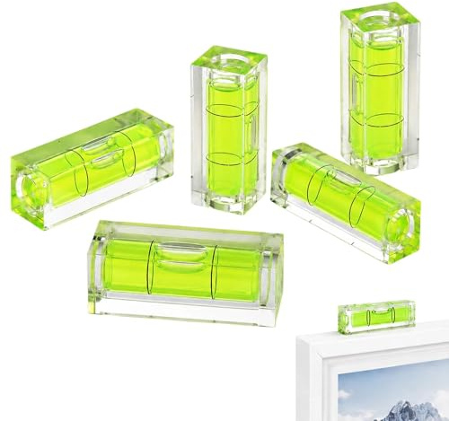 5X Mini Spirit Level 15x15x40mm – Small Bubble Level for Horizontal, Vertical & Inclined Measurement, Layout Tools for Picture Hanging, Shelving, Camera & Instrument Calibration
