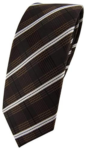 TigerTie - schmale Designer Krawatte in gestreift gemustert - Krawattenbreite 6 cm