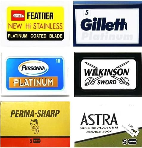 40 Rasierklingen Sampler Derby, Persọnna, WiIkinson, Sharp, Astra