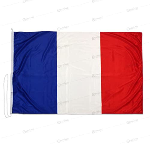 Frankreich-Flagge, 225 x 150 cm, aus winddichtem Segeltuch, 115 g/m², französische Flagge, 225 x 150 cm, waschbar, Flagge Frankreichs, 225 x 150 cm, mit Kordel, doppelt genäht, Umfang und