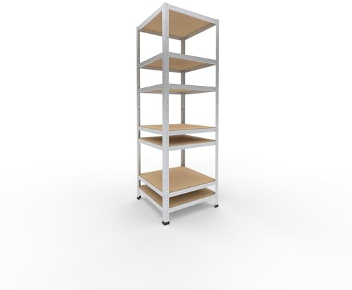 shelfplaza Home 180x60x60cm Schwerlastregal verzinkt mit 7 Böden x 125kg | Kellerregal · Lagerregal · Metallregal · Regale für Kellerraum · Steckregal · Abstellraum Regal