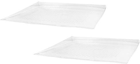 Ex-Pro Universal 61 x 59cm Transparent Plastic Water Drip Tray Accessory for Washing Machine, Tumble Dryer, Dishwasher, Fridge, Freezer - 2 Pack
