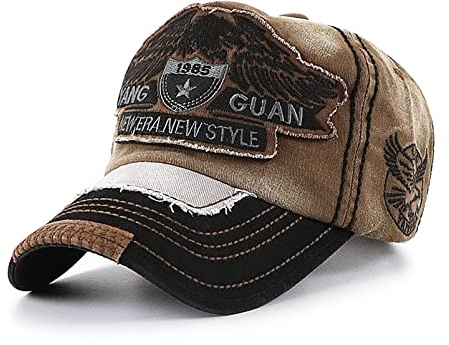 CHENNUO Basecap Herren Vintage Distressed Snapback Caps Trucker Hat Baseballkappe Mütze Unisex