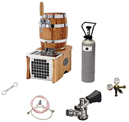ich-zapfe Komplett Set - Soudek 20, Trockenkühlgerät Bierfass Optik, Bierkühler, Zapfanlage, Bierzapfanlage 1-leitig, 20 Liter/h, Green Line