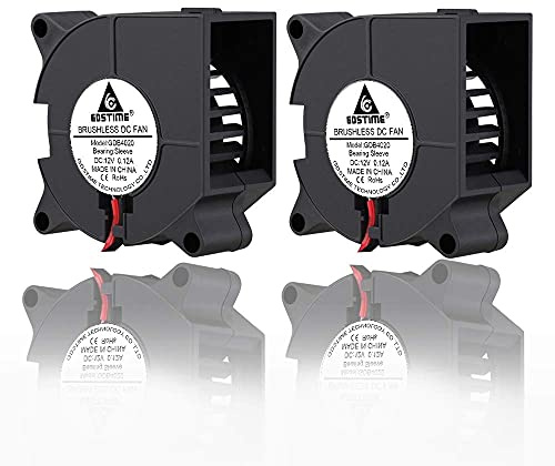 GDSTIME 2 Stück Lüfter 4020 12V Radiallüfter 12V 40x40 Blower Fan 40mm | 4020 lüfter 12v 40mm gebläse lüfter 12v 6500 U/min für Kühlung