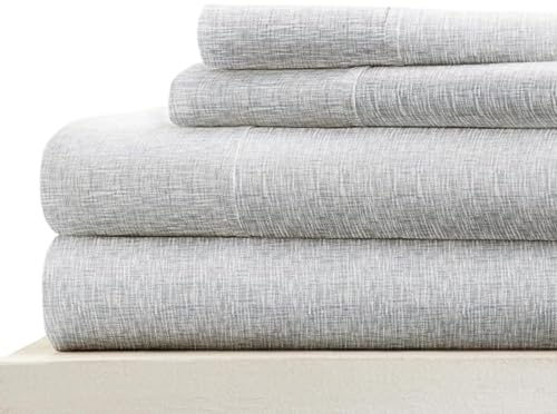 Linen Market 4 Piece Queen Bedding Sheet Set (Light Gray Chambray) - Sleep Better Than Ever with These Ultra-Soft & Cooling Bed Sheets for Your Queen Size Bed - Deep Pocket Fits 16 Mattress