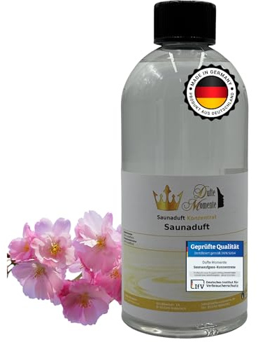 Dufte Momente Saunaaufguss-Konzentrat Kirschblüte – 500 ml – zart & floral – konzentriert & ergiebig – Profi-Qualität gemäß DVN:5204 getestet – vegan & Made in Germany