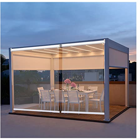 SHUDONGDEN Transparentes Wasserdichtes Rollo,Transparent Wasserdichtes Roll-Up-Rollo,wasserdichte Klarsichtrollos Aus Kunststoff Für Den Garten Im Freien, Dicke 0,5 Mm,110x150cm/43.3x59in