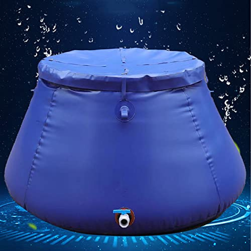 EUPXRHY Faltbare Regentonne, Wasserfass 100L 200L 300L 500L 1000L 2000L Tragbarer Camping Wasserkanister mit Hahn, Reißwiderstand Notwasserbeutel mit Großem Fassungsvermögen,1000L